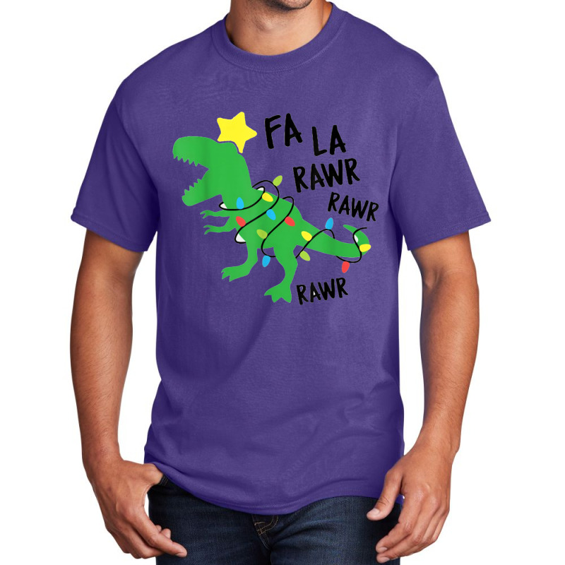 Fa Ra Ra Rawr Santa T Rex Dinosaur Christmas Dino Xmas Sing For Mens W Basic T-shirt | Artistshot