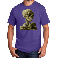 Skull With Burning Cigarette By Vincent Van Gogh Basic T-shirt | Artistshot