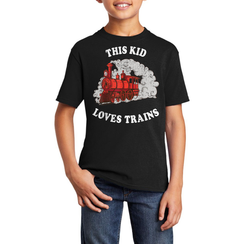 This Kid Loves Trains Locomotive Wagon Boys Girls Toddler T Shirt Basic Youth T-shirt by derosaatlamos | Artistshot