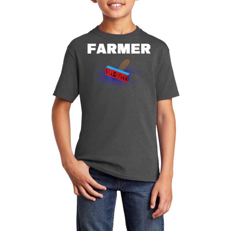 Farmer Off Duty Funny Farming Humor Farm Work Sayings T Shirt Basic Youth T-shirt by esquezdmonene | Artistshot