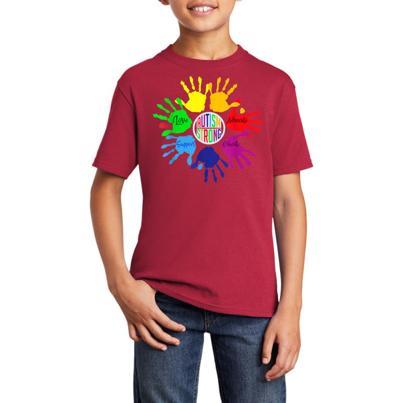 Autism Awareness Shirt Sign Language Hand Puzzle Support T Shirt Basic Youth T-shirt by RoyalStore | Artistshot