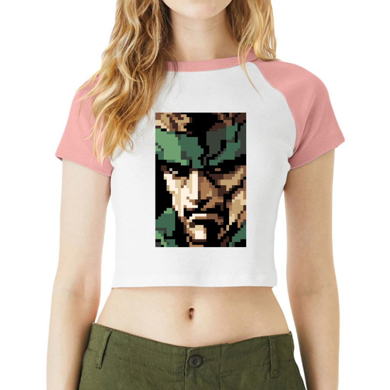 Solid Snake Raglan Crop Top by hapkeluciik | Artistshot