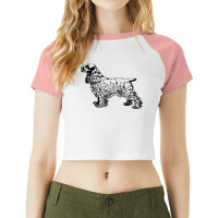 Cocker Spaniel Illustration Raglan Crop Top | Artistshot