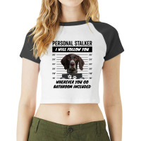 Personal Stalker Dog – Liver White Ticked German Shorthaired Pointer Raglan Crop Top | Artistshot