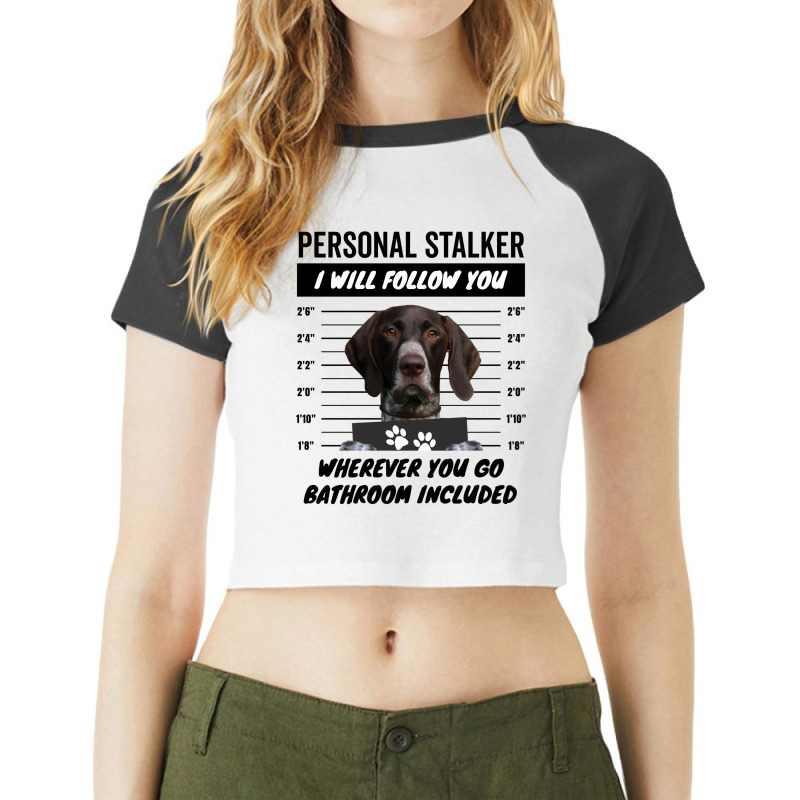 Personal Stalker Dog – Liver White Ticked German Shorthaired Pointer Raglan Crop Top by parodyshinhe3 | Artistshot