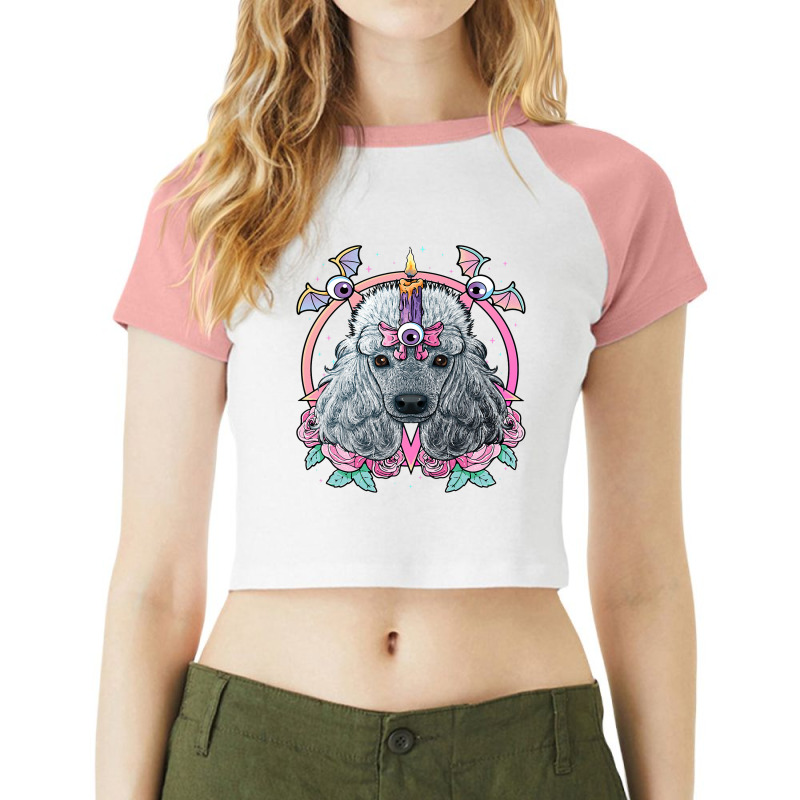 Pastel Goth Poodle Pagan Dog Creepy Menhera Poodle Raglan Crop Top by XAVIERESPREE | Artistshot