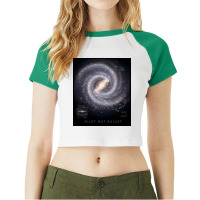 Milky Way Galaxy Map Raglan Crop Top | Artistshot