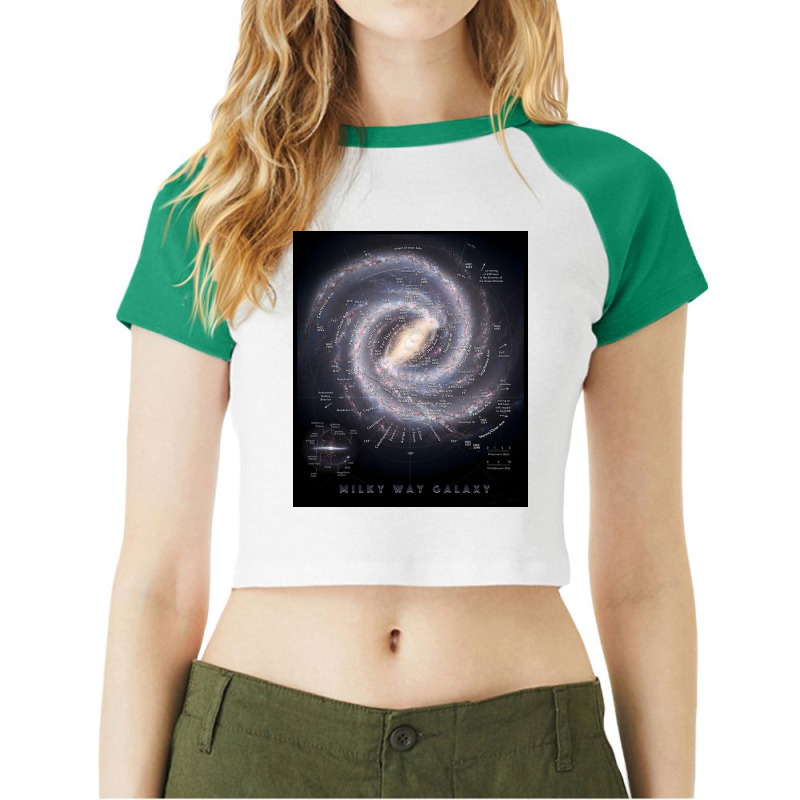 Milky Way Galaxy Map Raglan Crop Top by santospeter | Artistshot