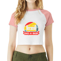 I Keep All My Jokes In A Dad-a-base Vintage Father's Day Dad Raglan Crop Top | Artistshot