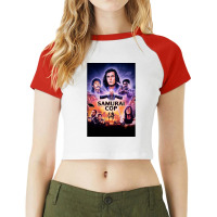 Samurai Cop Wallpaper Raglan Crop Top | Artistshot