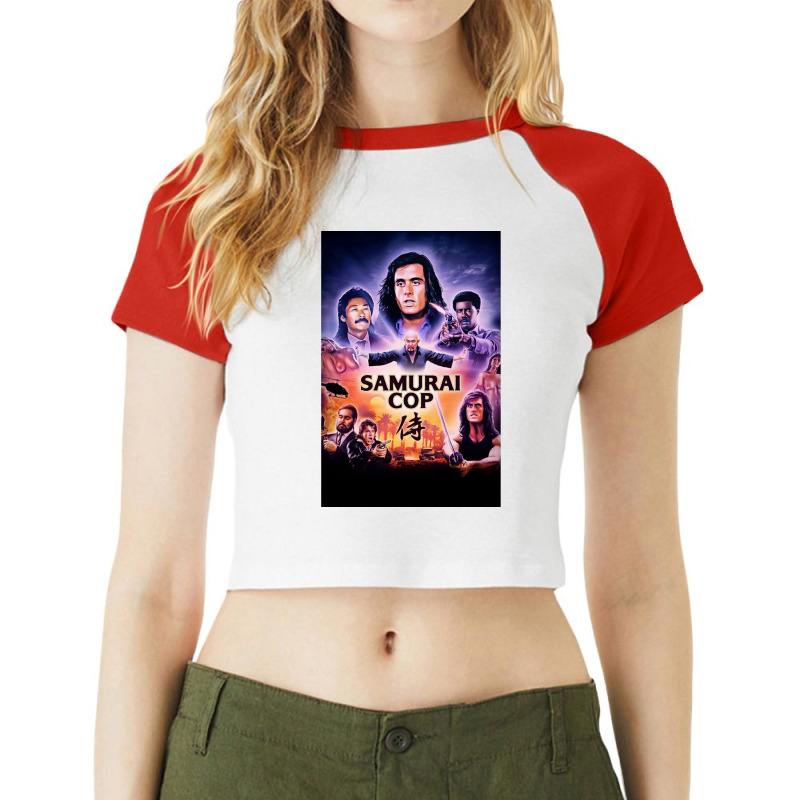 Samurai Cop Wallpaper Raglan Crop Top by clsmisarust | Artistshot