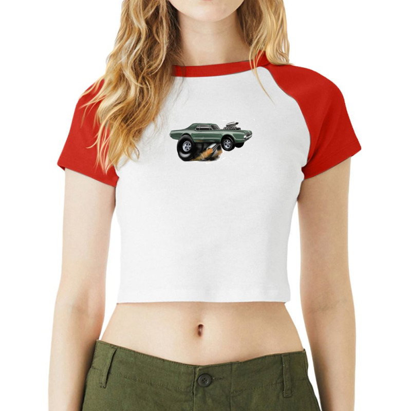 Sammytoon 68 Cougar Hot Rod Raglan Crop Top by ANDREACOOPERSMITH | Artistshot