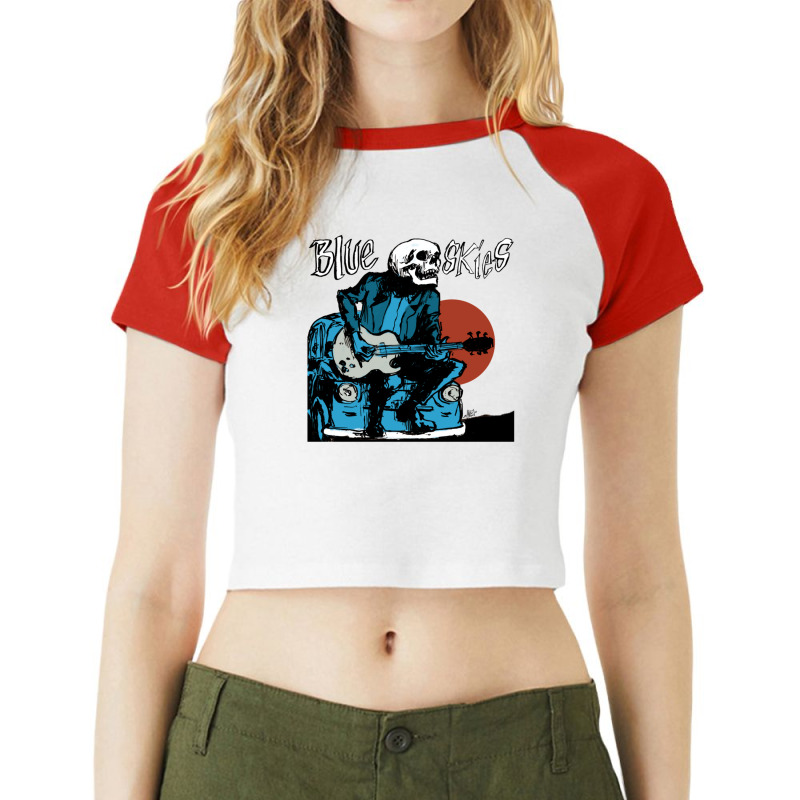 Blue Skies Tim Timebomb Raglan Crop Top by LindaMarisa | Artistshot