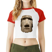 Easter Island Moai Statue Monolith World Mystery Long Sleeve T Shirt Raglan Crop Top | Artistshot