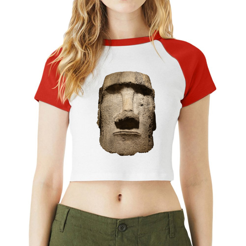 Easter Island Moai Statue Monolith World Mystery Long Sleeve T Shirt Raglan Crop Top | Artistshot