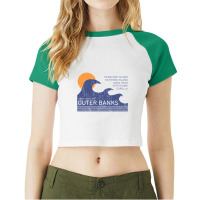 Hot Trend Outer Banks Nc Waves Raglan Crop Top | Artistshot