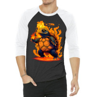 Cool Tortoise For Fire And Flames Turtles 3/4 Sleeve Shirt | Artistshot