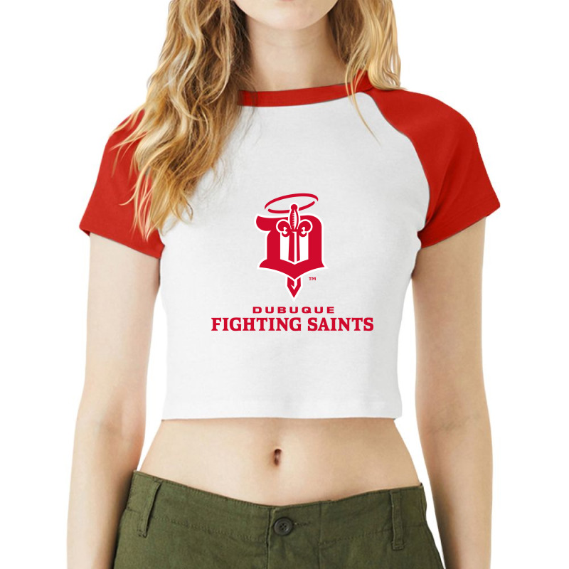 Dubuque Fighting Saints Raglan Crop Top by hilya | Artistshot