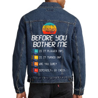 Before You Bother Me Funny Tech Support 2techies D Men Denim Jacket | Artistshot