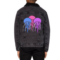 Colorful Jellyfish Fisherman Or Nature Lover Unisex Sherpa-lined Denim Jacket | Artistshot