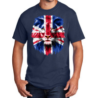 Union Jack Uk Flag Lion Face Great Britain Union Jack Flag T Shirt Basic T-shirt | Artistshot