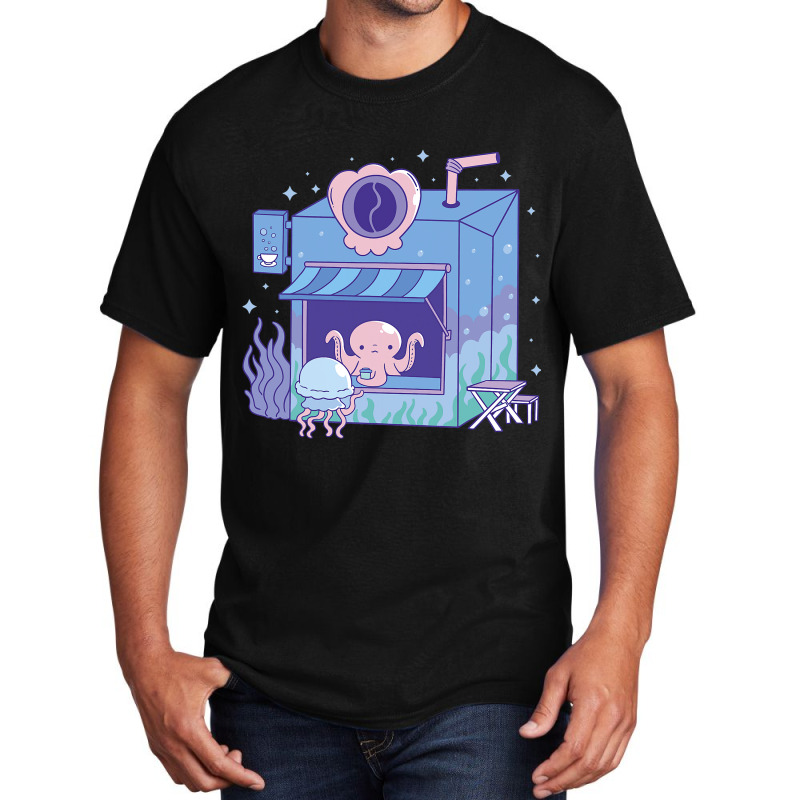 Cool Undersea Coffee Shop Octopus Coffee Shop Stor Basic T-shirt | Artistshot