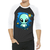 Cute Alien Famous Person 3/4 Sleeve Shirt | Artistshot