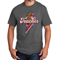 Teacher Leopard Lightning Thunder Western Back To School Basic T-shirt | Artistshot