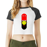 Red Ghost Chase Pacman Cool Raglan Crop Top | Artistshot