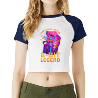 Retro Gamer 8bit Legend Arcade Pos Raglan Crop Top | Artistshot