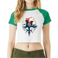 Final Fantasy Viii   Gunblades And Angels Raglan Crop Top | Artistshot