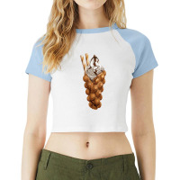 Eggette Bubble Waffle Vanilla Ice Cream,egg Bubble Waffle Van Raglan Crop Top | Artistshot