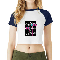 Music In Ear Headphones Songs Songs Raglan Crop Top | Artistshot