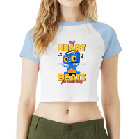 My Heart Beats For Music Only Funny Type Design Raglan Crop Top | Artistshot