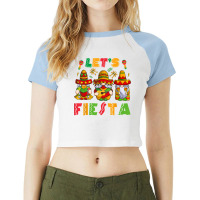 Let's Fiesta Cinco De Mayo Latin Gnomes Mexican Party Poncho T Shirt Raglan Crop Top | Artistshot