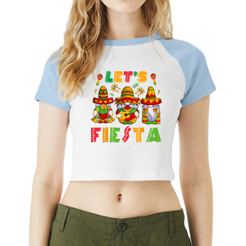 Let's Fiesta Cinco De Mayo Latin Gnomes Mexican Party Poncho T Shirt Raglan Crop Top by wiltoban | Artistshot