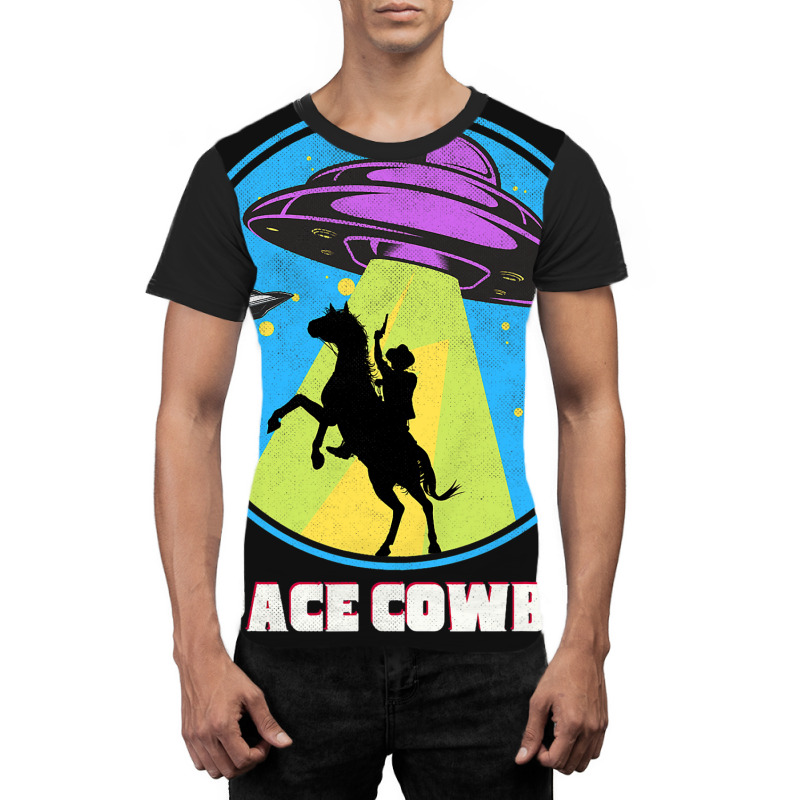 Cowboy Alien Spaceship Vintage Distressed Western Graphic T-shirt | Artistshot