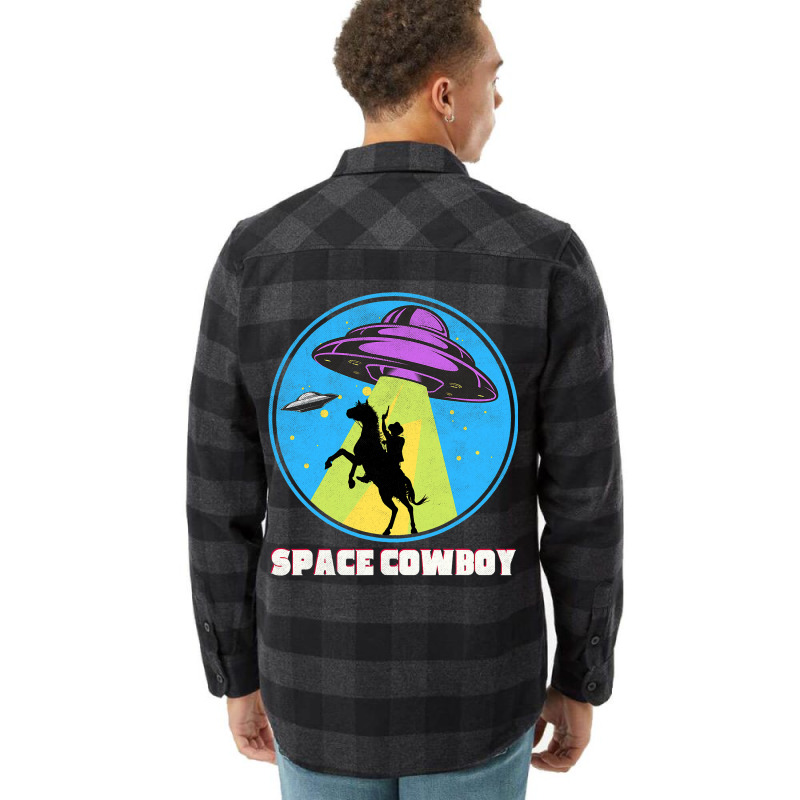 Cowboy Alien Spaceship Vintage Distressed Western Flannel Shirt | Artistshot