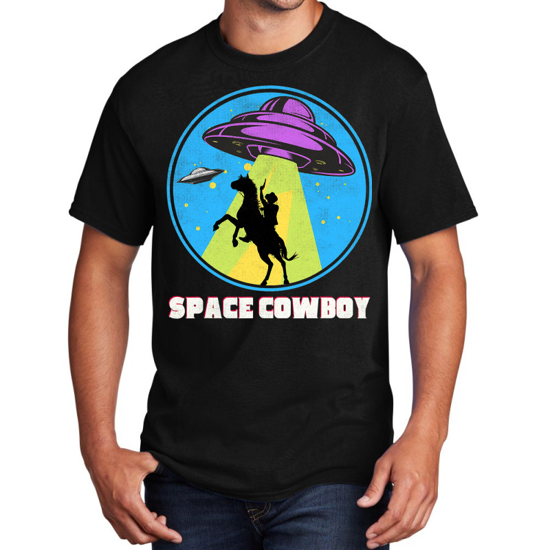 Cowboy Alien Spaceship Vintage Distressed Western Basic T-shirt | Artistshot