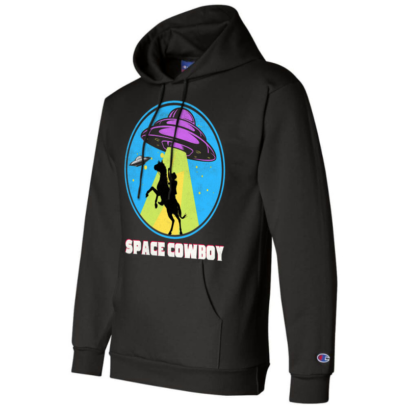 Cowboy Alien Spaceship Vintage Distressed Western Champion Hoodie | Artistshot