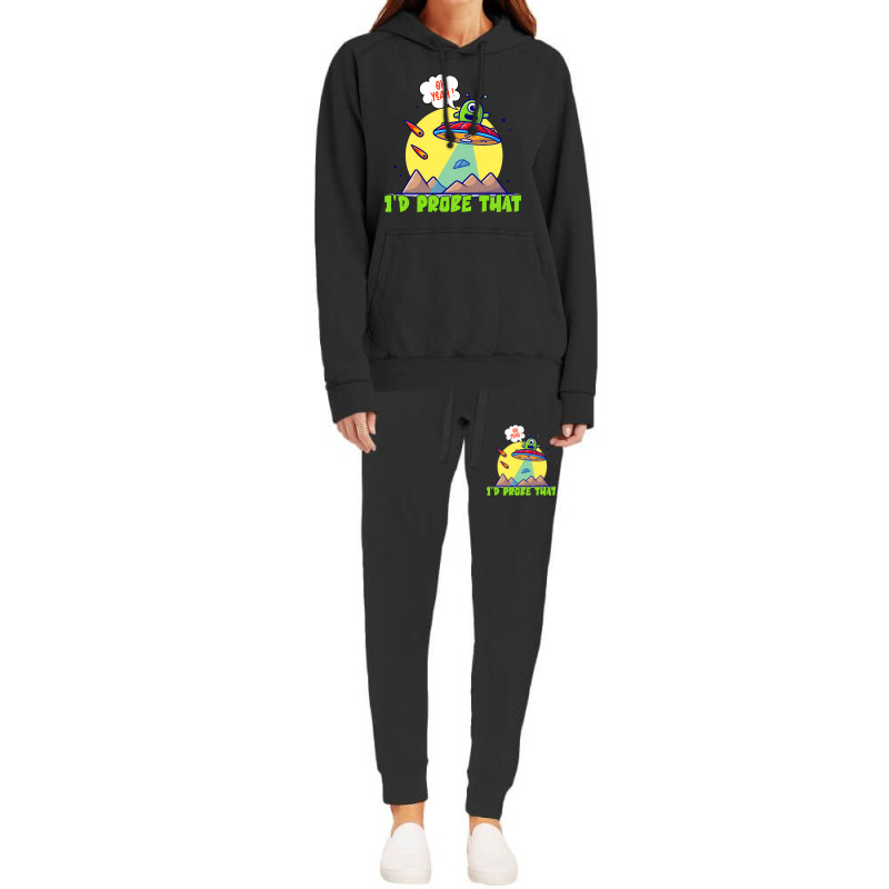 Cute Alien Head With Ufo Spaceship Id Probe That Hoodie & Jogger Set | Artistshot