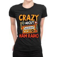 Crazy Ham Radio Design Amateur Radio Ladies Fitted T-shirt | Artistshot