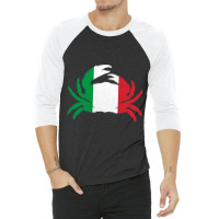 Crab Vintage Italy 2italian Flag Seafood Lover Ita 3/4 Sleeve Shirt | Artistshot