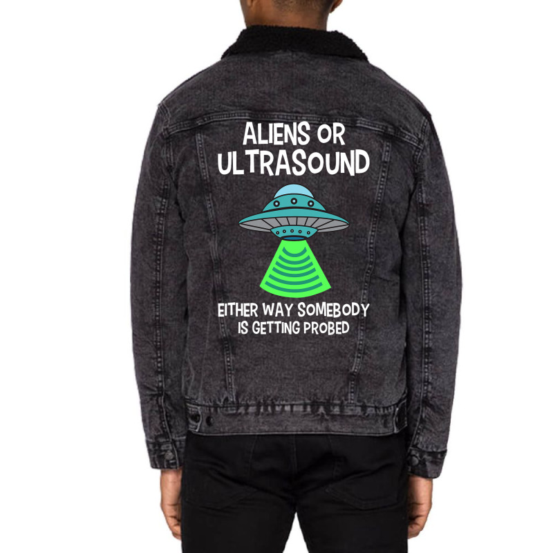 Ultrasound Technologists Alien Sonographers Radiol Unisex Sherpa-Lined Denim Jacket by JESSICASIMONSEN | Artistshot