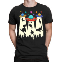 Ufo Dinosaur Lover Vintage Rerto Alien Abduction F T-shirt | Artistshot