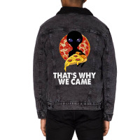 This Is Why We Came Tshirts Alien Pizza Tees Women Unisex Sherpa-lined Denim Jacket | Artistshot