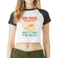 Vintage Ham Radio Operator 2retro Proud Amateur Ra Raglan Crop Top | Artistshot