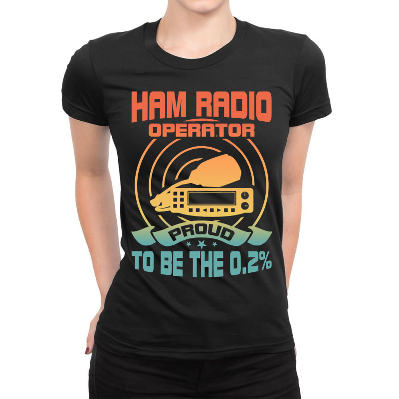 Vintage Ham Radio Operator 2retro Proud Amateur Ra Ladies Fitted T-Shirt by HAYLEYMINER | Artistshot