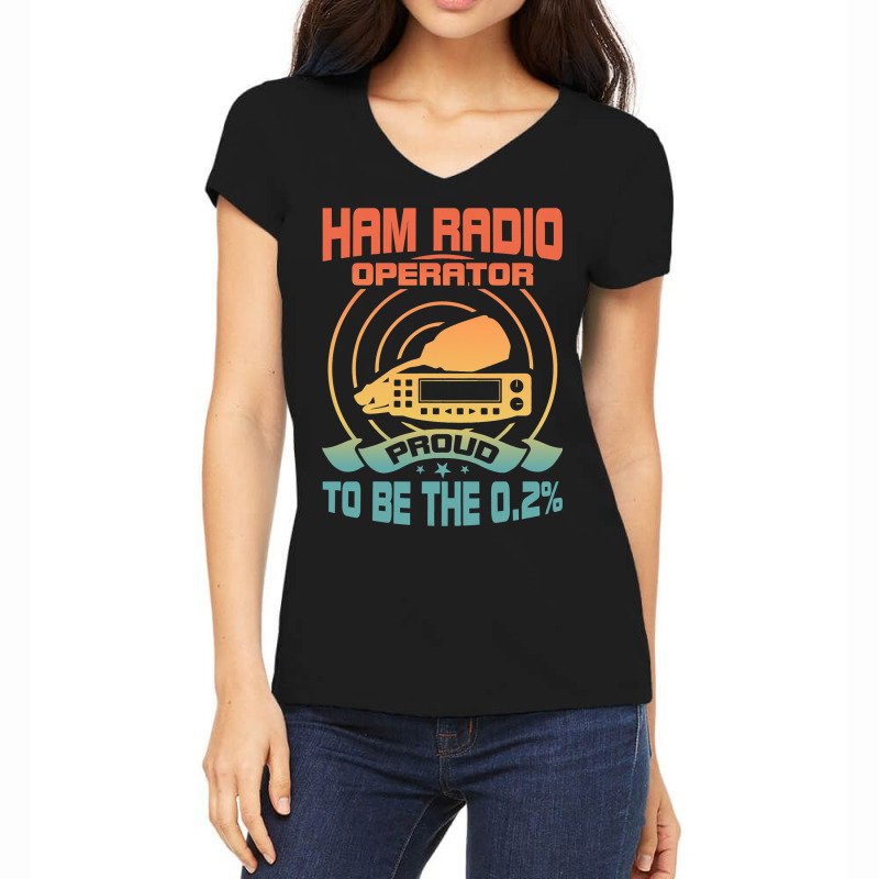 Vintage Ham Radio Operator 2retro Proud Amateur Ra Women's V-Neck T-Shirt by HAYLEYMINER | Artistshot