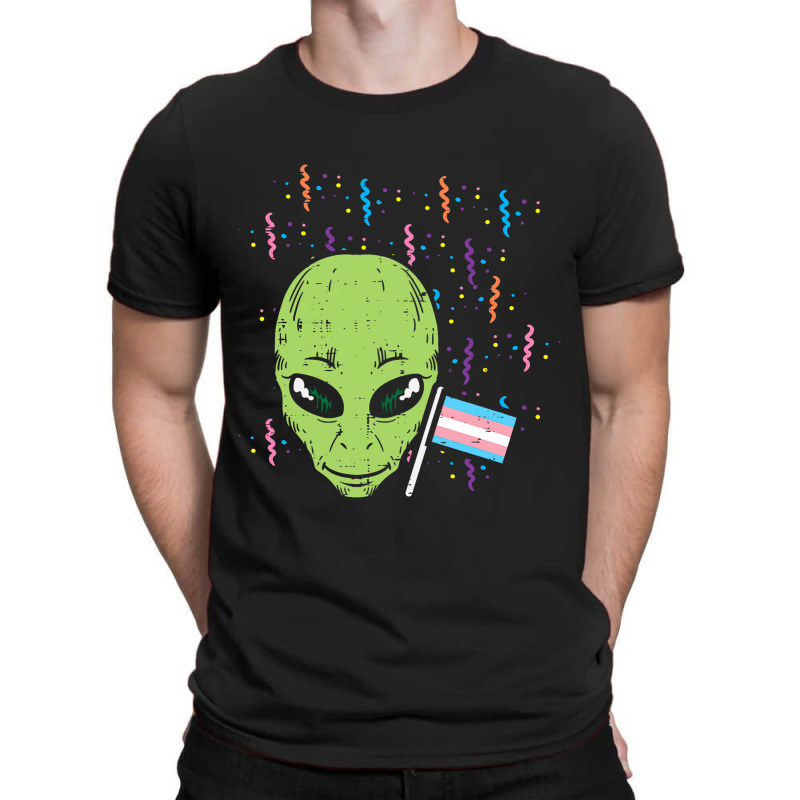 Custom Transgender Flag Alien Trans Pride Transsexual Lgb T-shirt